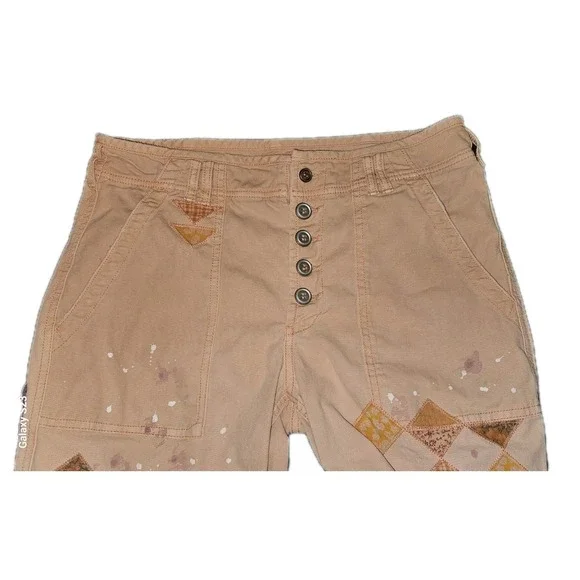 Anthropologie Pilcro The Wanderer Patchwork Low Slung Barrel Pants Size 30 Flaws - Picture 9 of 16